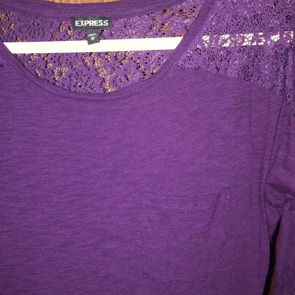 Express Purple Lace Top - Picture 3 of 3